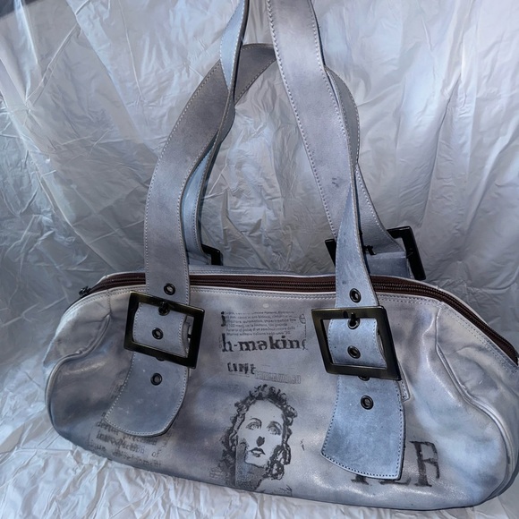 Bocci vintage leather light blue satchel bag - Picture 5 of 6